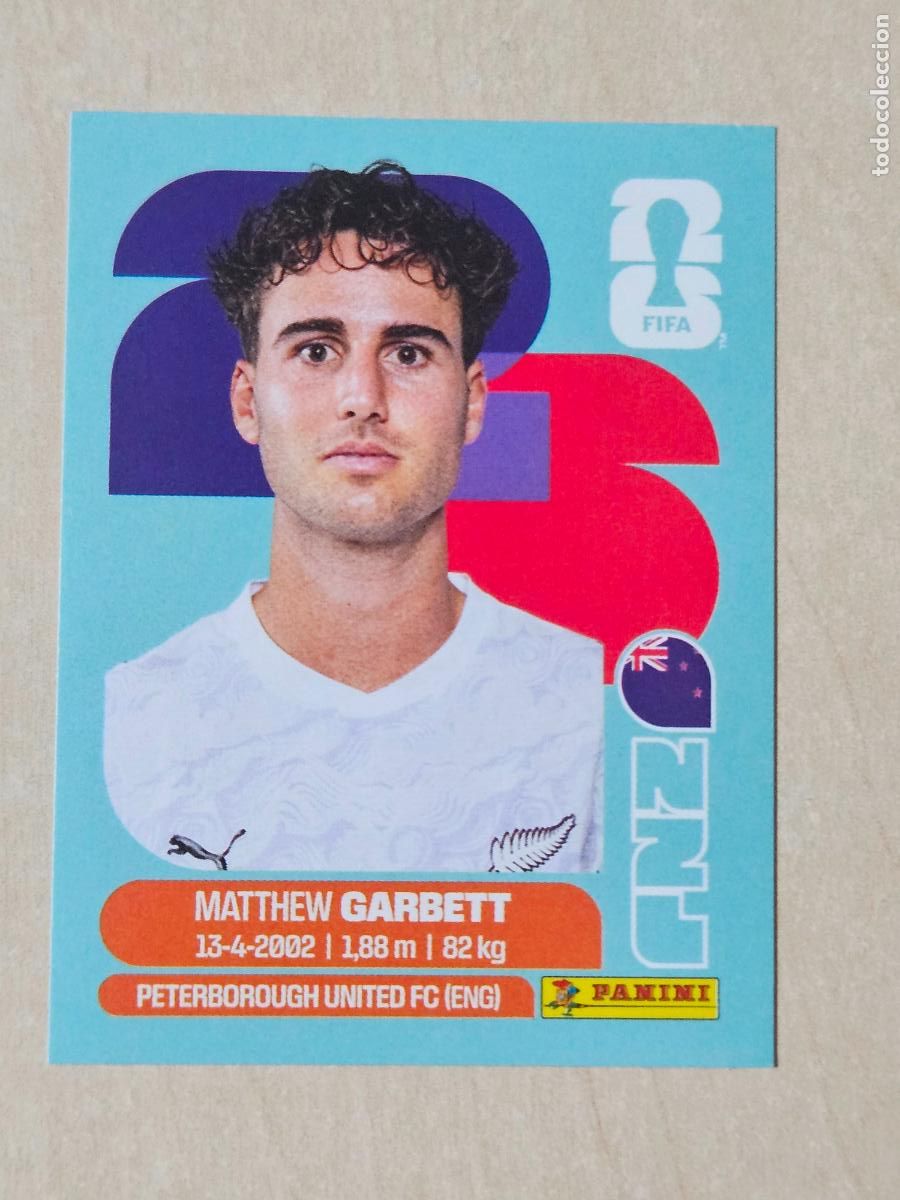 Cromos de f&uacute;tbol: CROMO NZL14 NZL 14 GARRETT NUEVA ZELANDA - MUNDIAL FIFA WORLD CUP 2026 STICKER PANINI SIN PEGAR