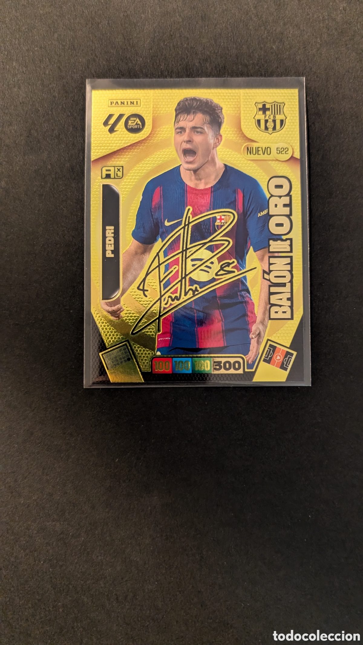 Cromos de f&uacute;tbol: PEDRI BARCELONA 522 FIRMADO NUEVO BALON DE ORO ADRENALYN XL LIGA 2025/2026 25 26 PANINI