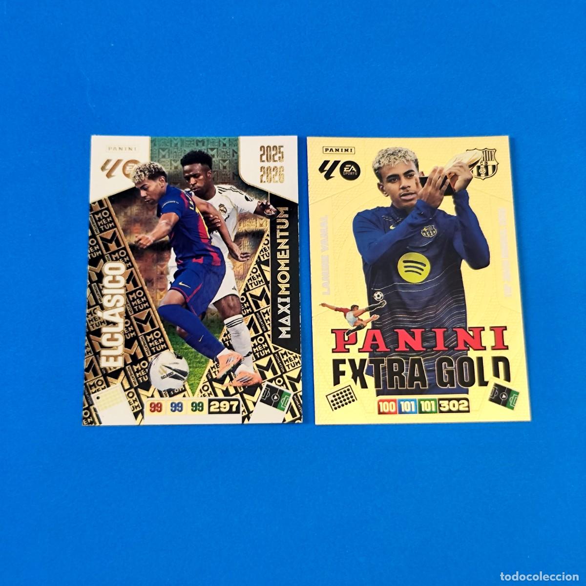Figurine di Calcio: Adrenalyn 2025 2026 / 25 26 Maxi Momentum El Cl&aacute;sico Extra Gold Panini Lamine Yamal Barcelona