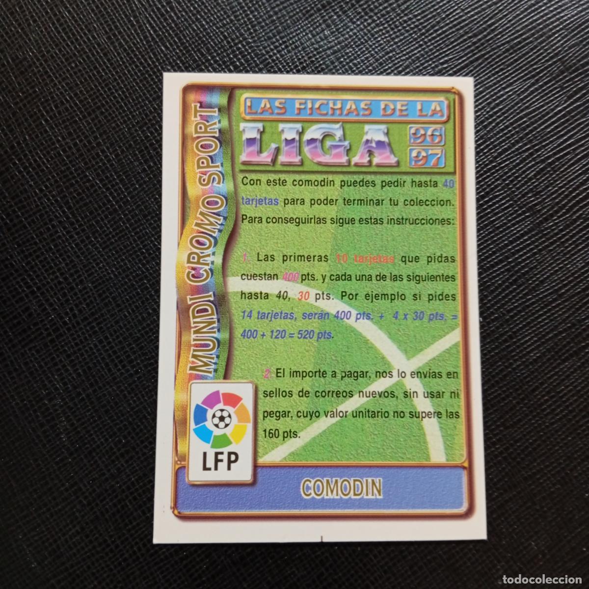 Football Stickers: COMODIN MUNDICROMO 1996 1997 FICHAS CROMO FUTBOL 96 97 - A190 PG34 40 TARJETAS