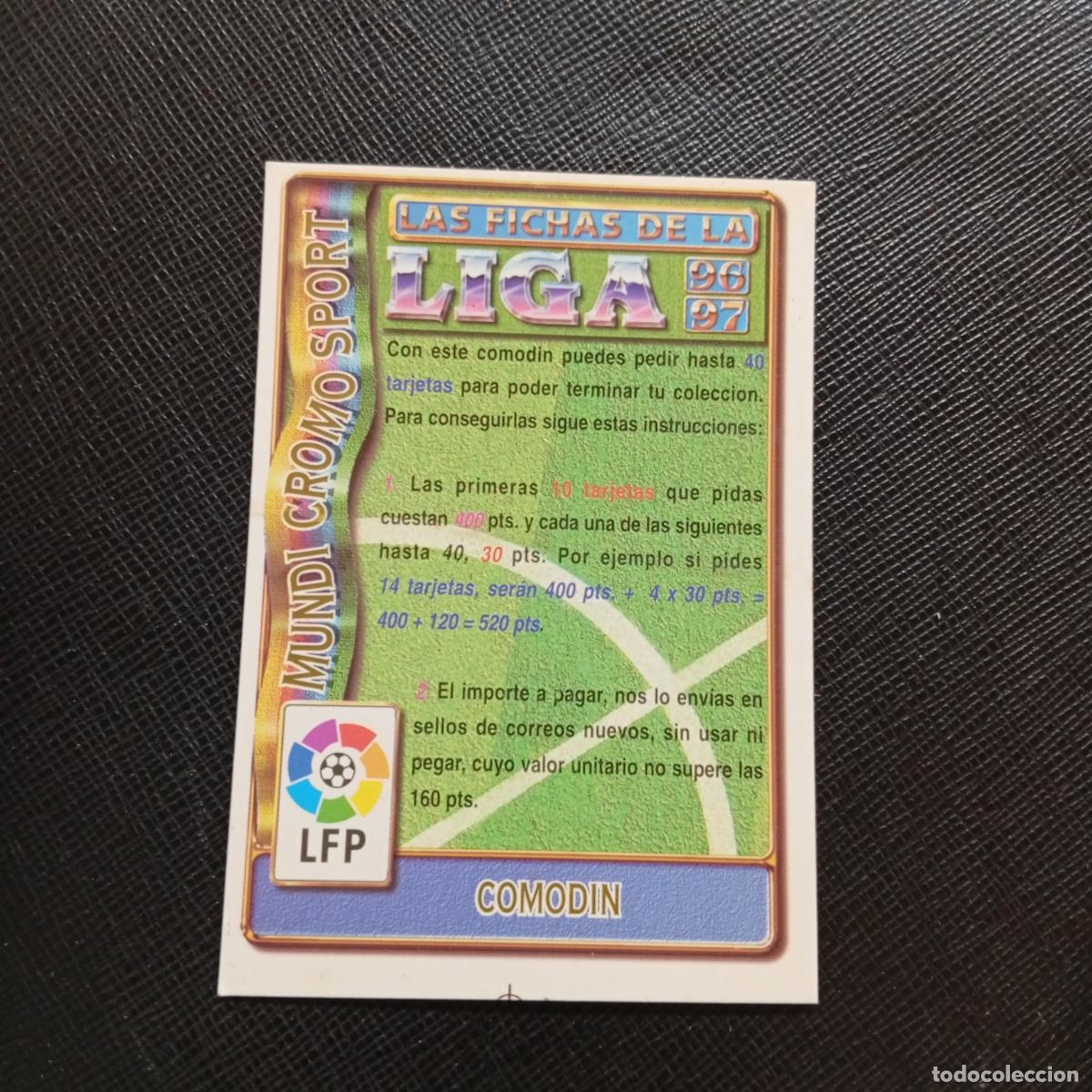 Football Stickers: COMODIN MUNDICROMO 1996 1997 FICHAS CROMO FUTBOL 96 97 - A190 PG34 40 TARJETAS B
