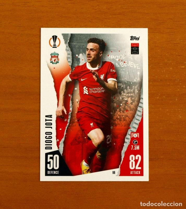 Football Stickers: Liverpool F.C. -N&ordm; 98 Diogo Jota -Topps Match Attax Trading Card Game 2023-2024-23-24