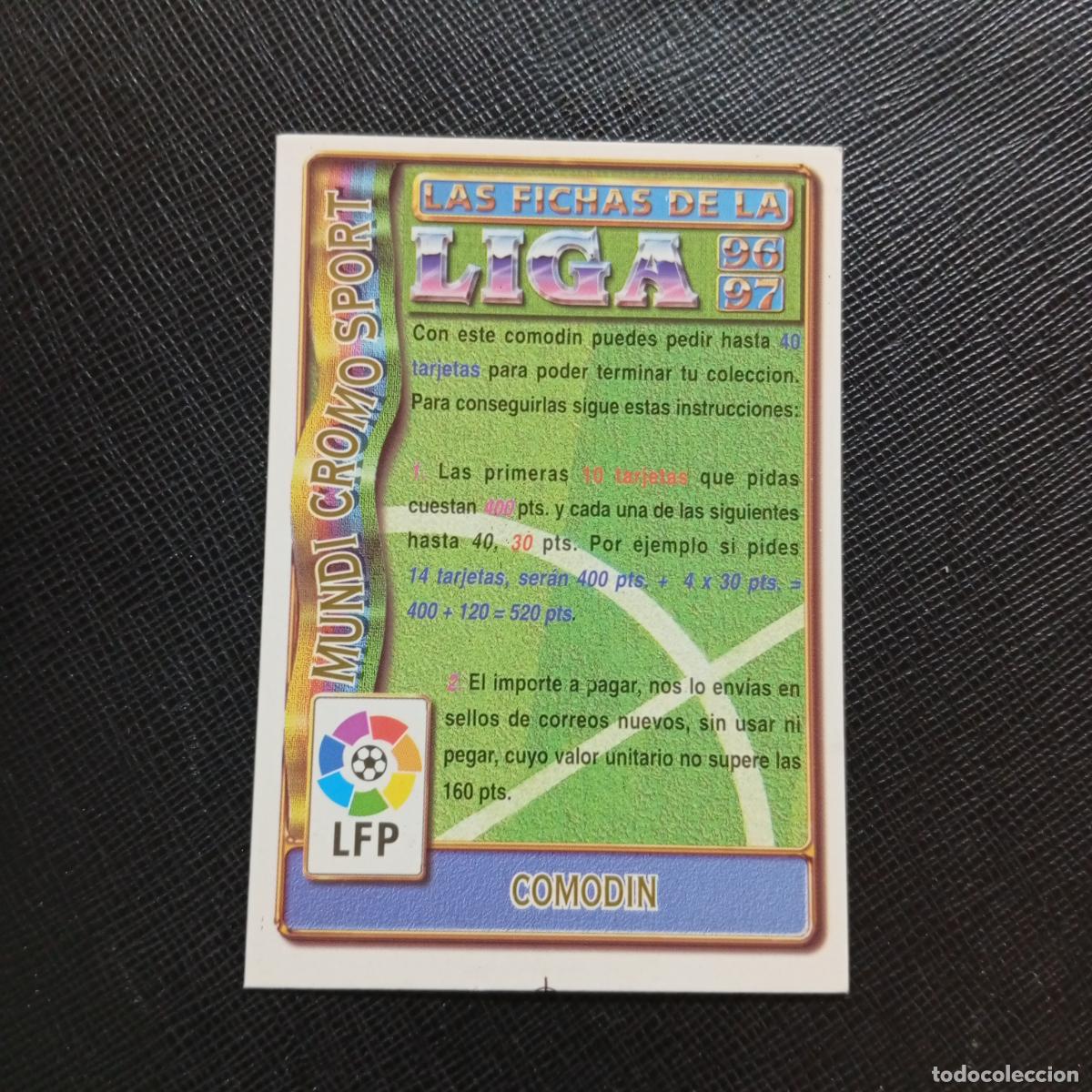 Football Stickers: COMODIN MUNDICROMO 1996 1997 FICHAS CROMO FUTBOL 96 97 - A190 PG35 40 TARJETAS