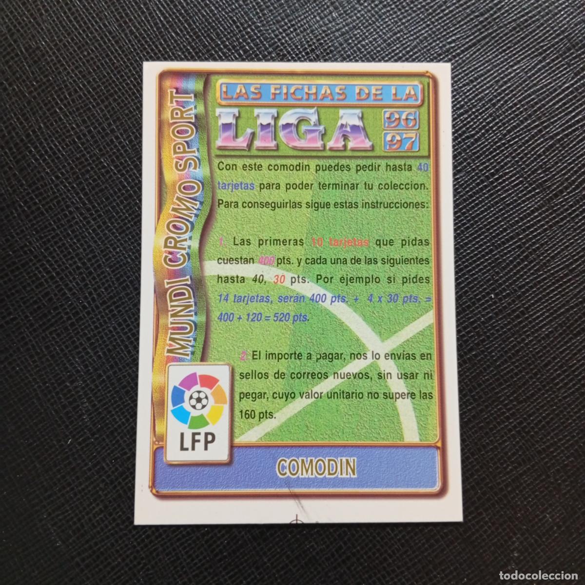 Football Stickers: COMODIN MUNDICROMO 1996 1997 FICHAS CROMO FUTBOL 96 97 - A190 PG35 40 TARJETAS B