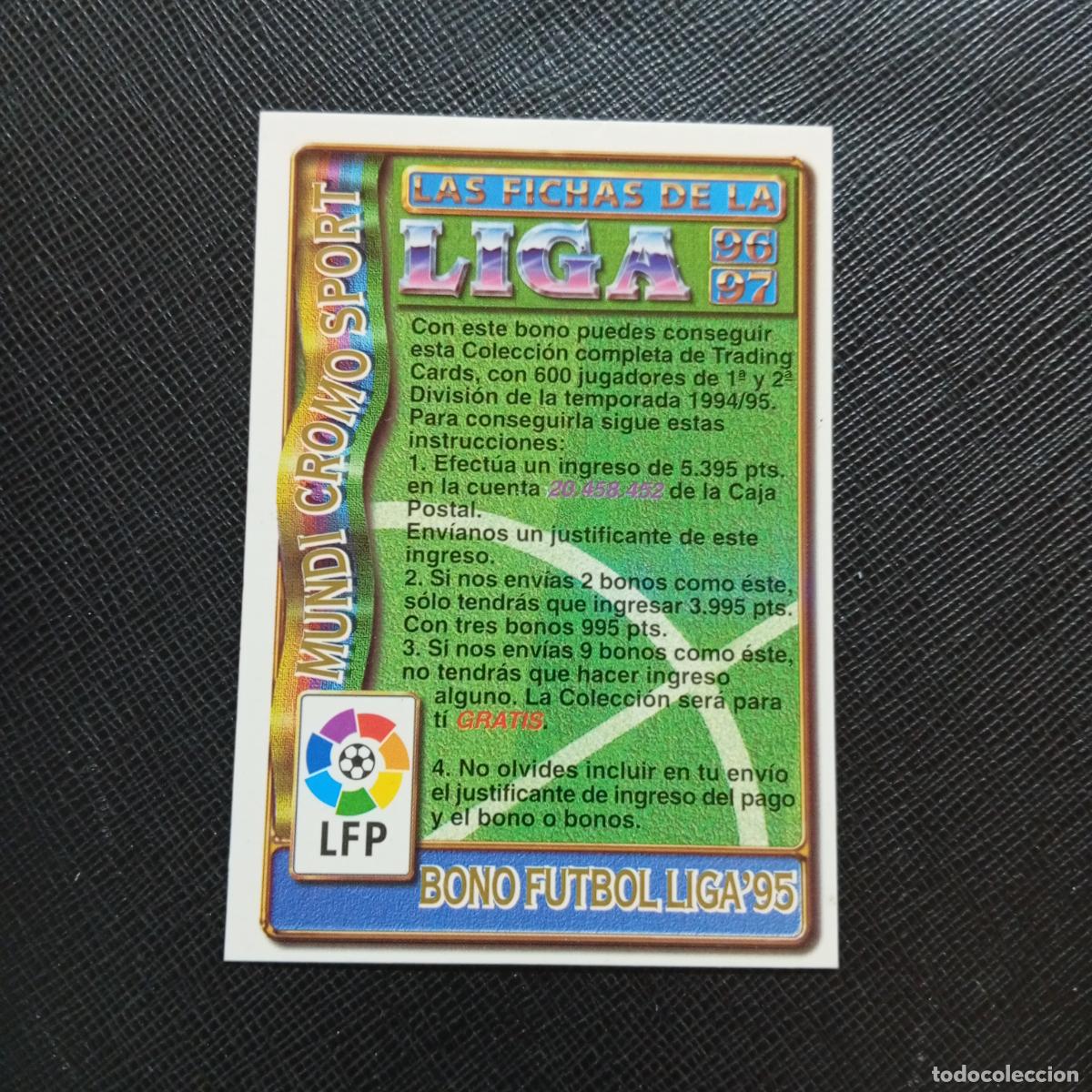 Cartes &agrave; collectionner de Football: BONO FUTBOL LIGA 95 MUNDICROMO 1996 1997 FICHAS CROMO FUTBOL 96 97 - A190 PG38