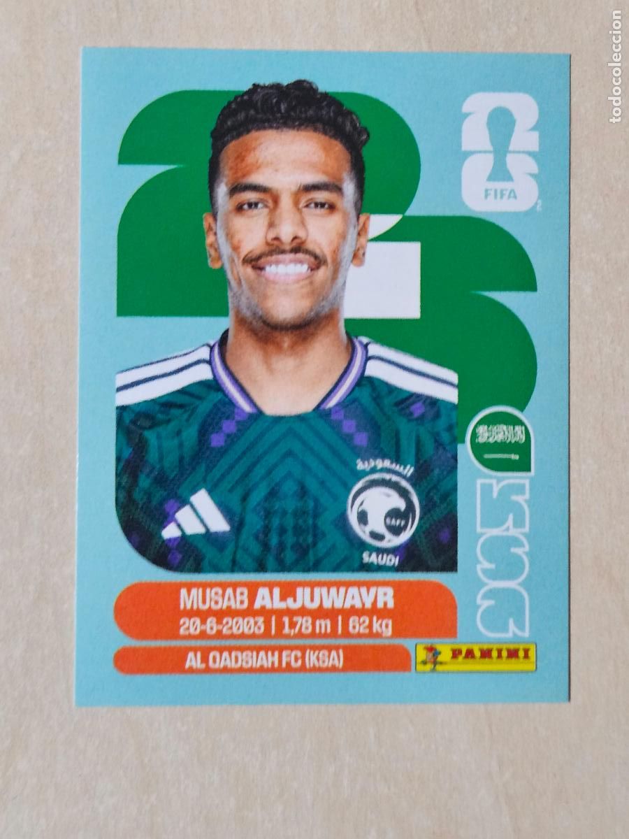 Cartes &agrave; collectionner de Football: CROMO KSA9 KSA 9 ALJUWAVR ARABIA SAUDI - MUNDIAL FIFA WORLD CUP 2026 STICKER PANINI SIN PEGAR