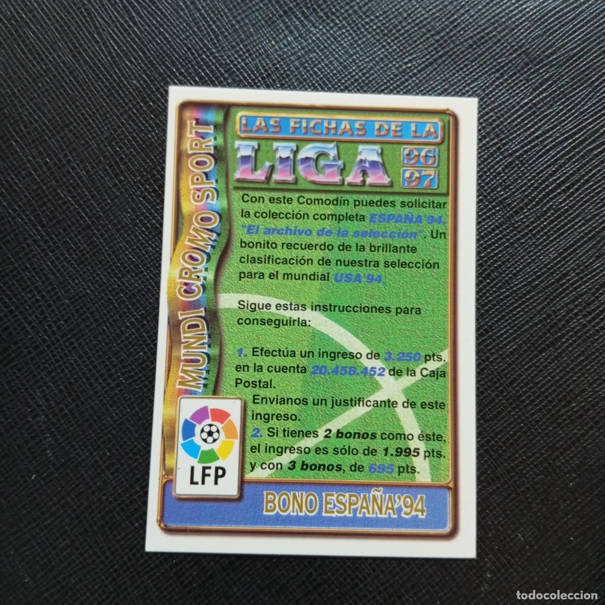 Cartes &agrave; collectionner de Football: BONO ESPA&Ntilde;A 94 MUNDICROMO 1996 1997 FICHAS CROMO FUTBOL 96 97 - A190 PG36