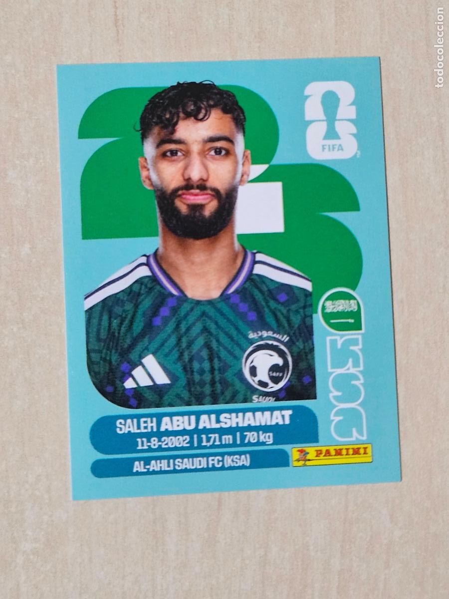 Cartes &agrave; collectionner de Football: CROMO KSA14 KSA 14 ABU ALSHAMAT ARABIA SAUDI - MUNDIAL FIFA WORLD CUP 2026 STICKER PANINI SIN PEGAR