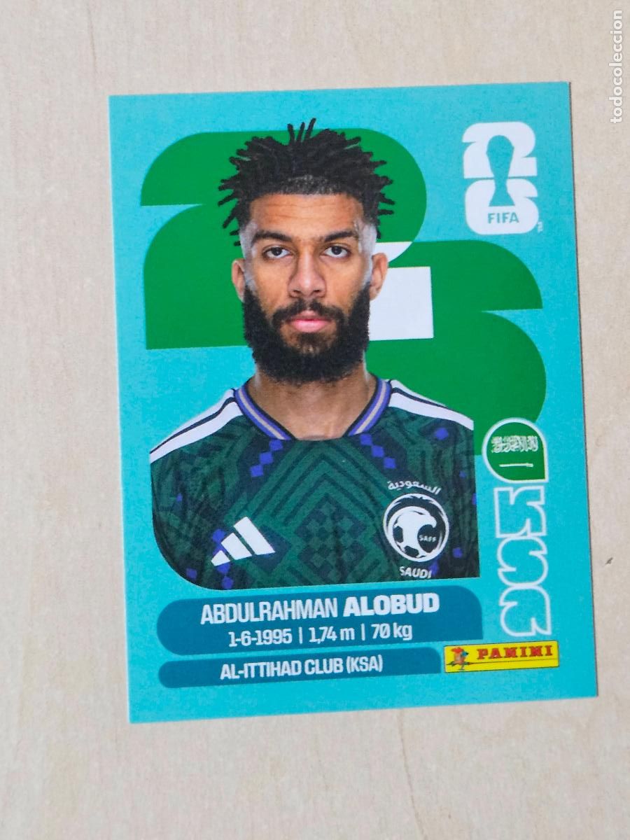 Cartes &agrave; collectionner de Football: CROMO KSA17 KSA 17 ALOBUD ARABIA SAUDI - MUNDIAL FIFA WORLD CUP 2026 STICKER PANINI SIN PEGAR