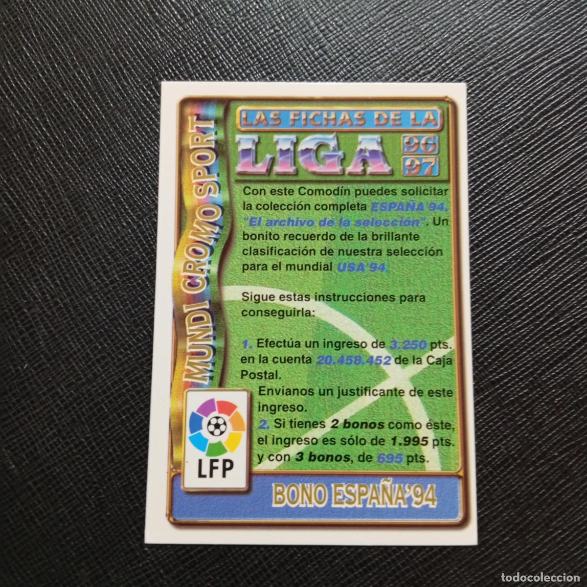 Cartes &agrave; collectionner de Football: BONO ESPA&Ntilde;A 94 MUNDICROMO 1996 1997 FICHAS CROMO FUTBOL 96 97 - A190 PG36 B