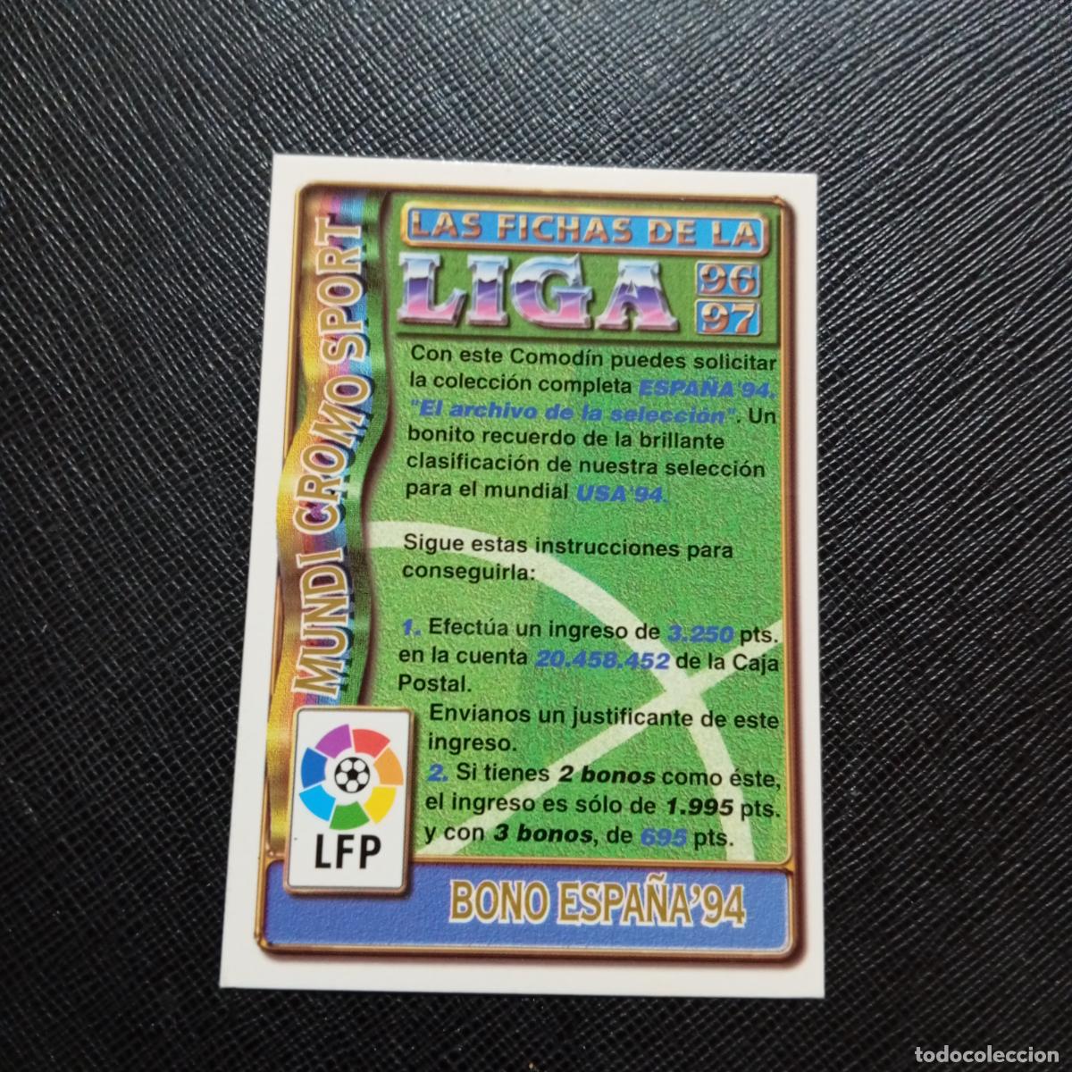 Cartes &agrave; collectionner de Football: BONO ESPA&Ntilde;A 94 MUNDICROMO 1996 1997 FICHAS CROMO FUTBOL 96 97 - A190 PG39