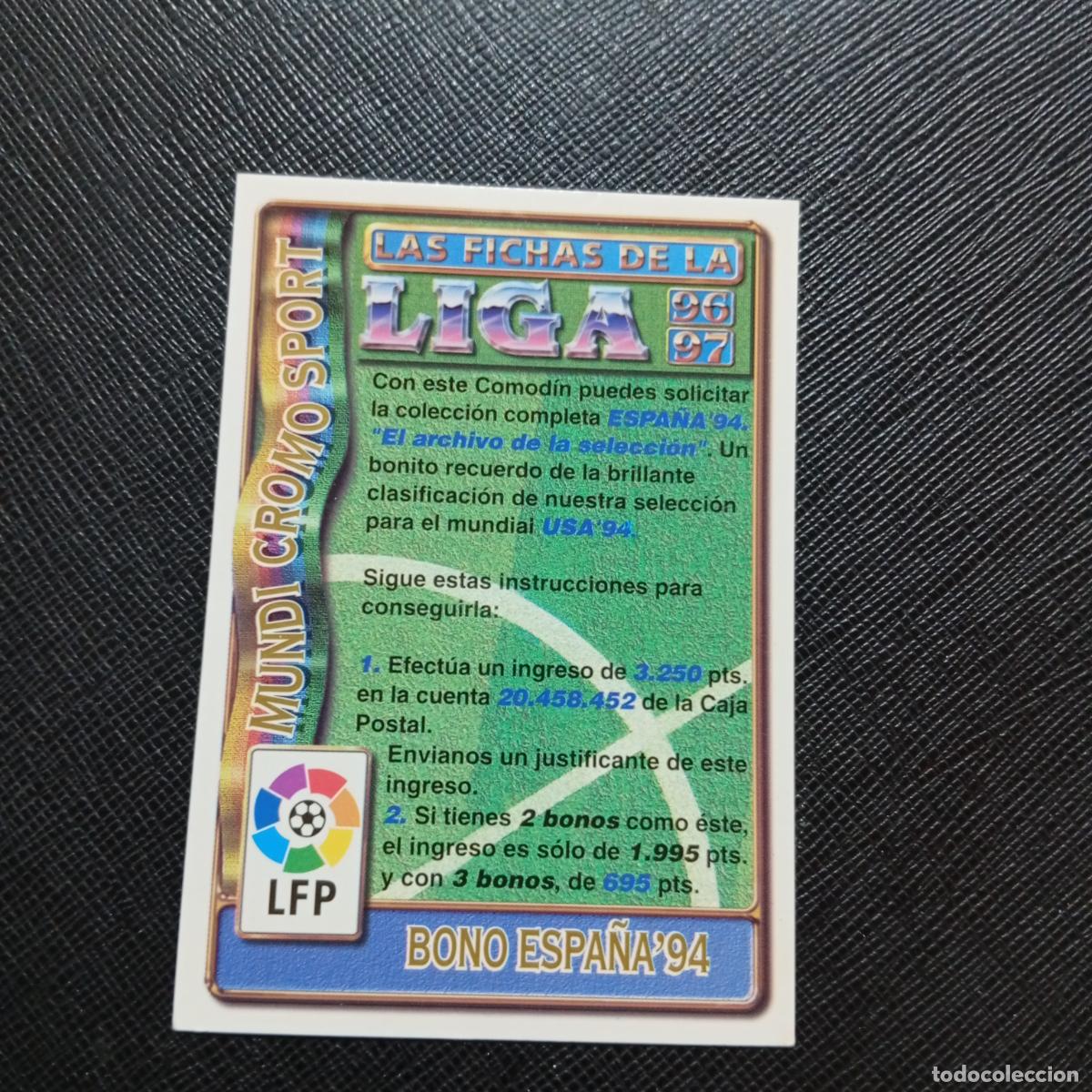 Cartes &agrave; collectionner de Football: BONO ESPA&Ntilde;A 94 MUNDICROMO 1996 1997 FICHAS CROMO FUTBOL 96 97 - A190 PG48