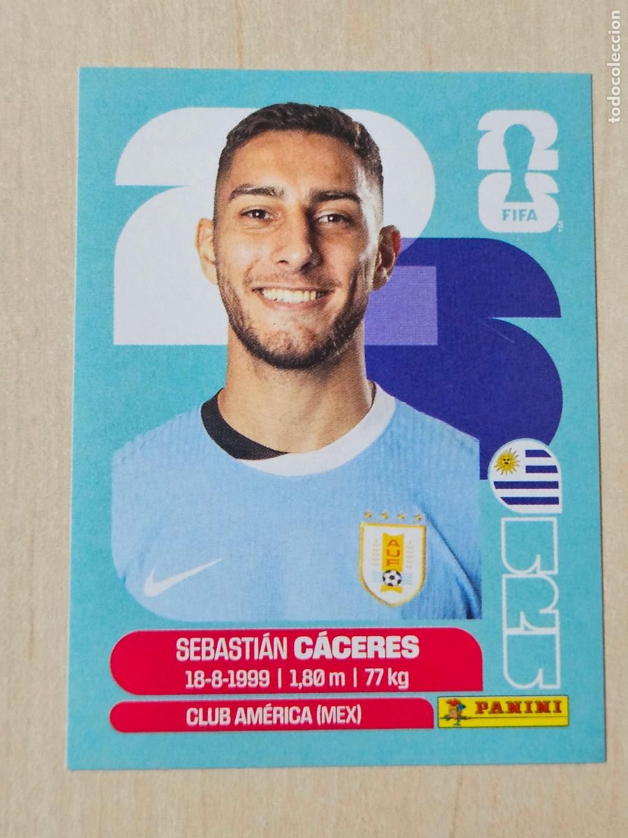 Cartes &agrave; collectionner de Football: CROMO URU6 URU 6 CACERES URUGUAY - MUNDIAL FIFA WORLD CUP 2026 STICKER PANINI SIN PEGAR