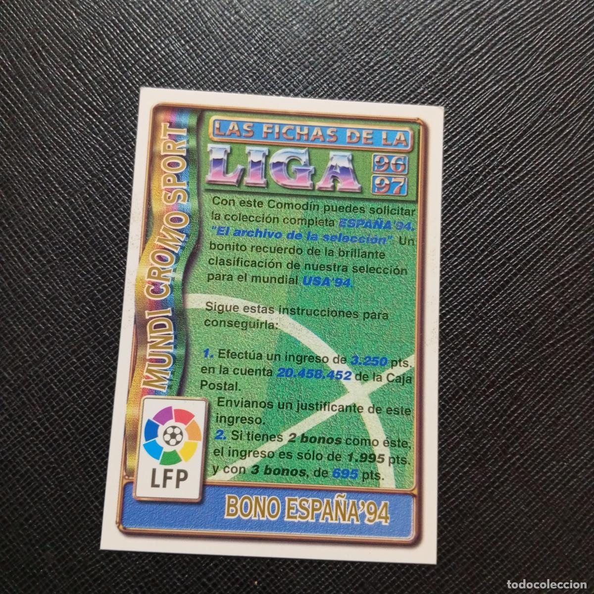 Cartes &agrave; collectionner de Football: BONO ESPA&Ntilde;A 94 MUNDICROMO 1996 1997 FICHAS CROMO FUTBOL 96 97 - A190 PG50