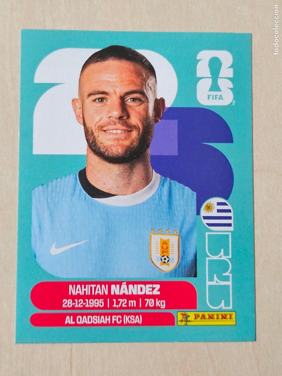 Cartes &agrave; collectionner de Football: CROMO URU9 URU 9 NANDEZ URUGUAY - MUNDIAL FIFA WORLD CUP 2026 STICKER PANINI SIN PEGAR