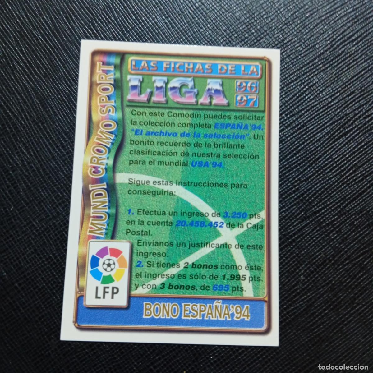 Cartes &agrave; collectionner de Football: BONO ESPA&Ntilde;A 94 MUNDICROMO 1996 1997 FICHAS CROMO FUTBOL 96 97 - A190 PG50 B