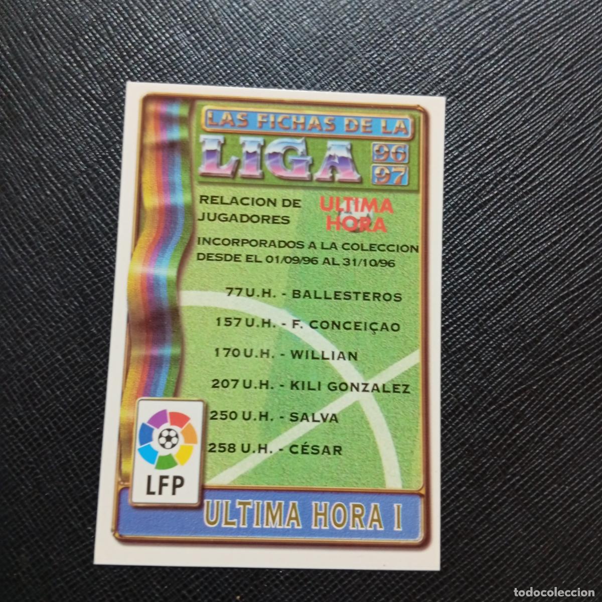 Cartes &agrave; collectionner de Football: INDICE ULTIMA HORA I MUNDICROMO 1996 1997 FICHAS CROMO FUTBOL 96 97 - A190 PG53