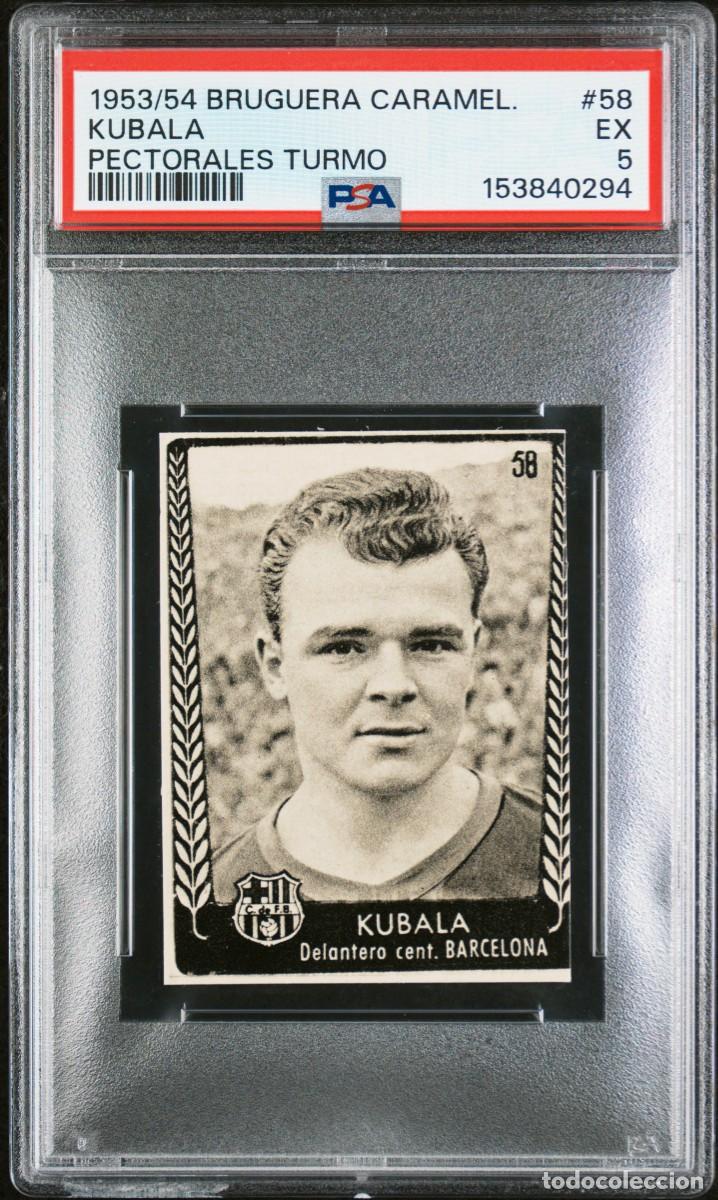 Cromos de f&uacute;tbol: Rookie Kubala #58 Bruguera Caramelos Pectorales Turmo FC Barcelona 1953 54 Psa 5