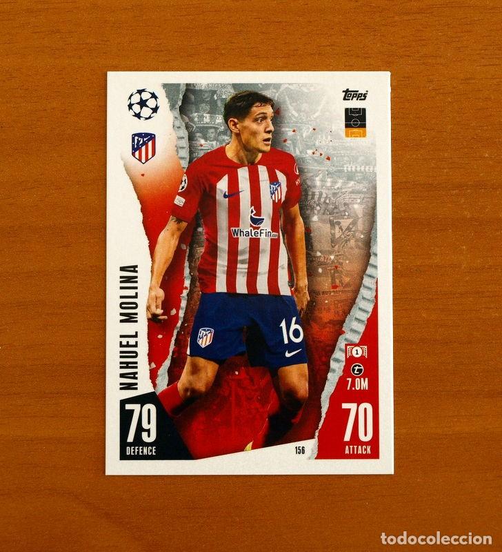 Cromos de f&uacute;tbol: Atl&eacute;tico de Madrid -N&ordm; 156 Nahuel Molina -Topps Match Attax Trading Card Game 2023-2024-23-24