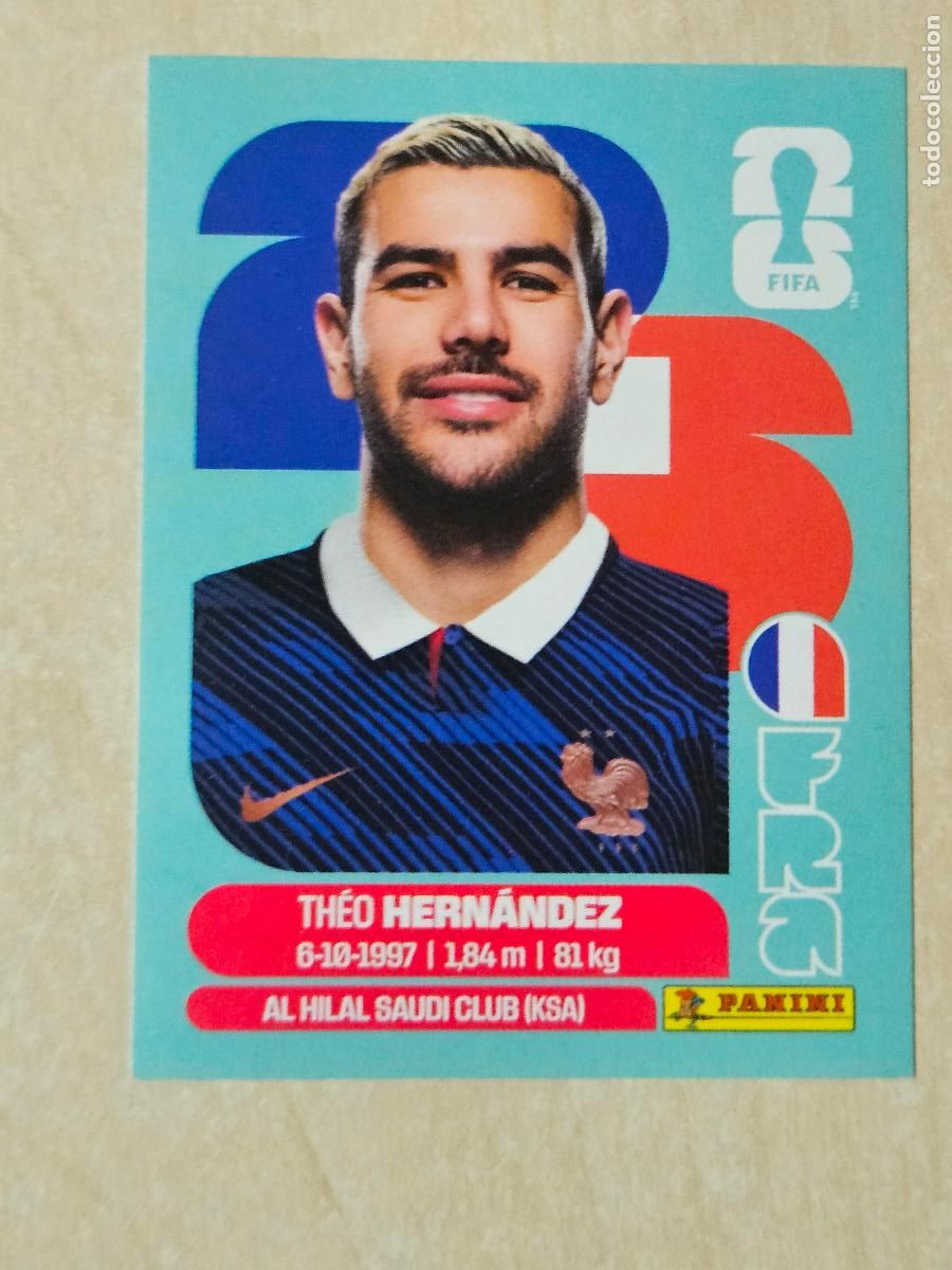 Cromos de f&uacute;tbol: CROMO FRA3 FRA 3 THEO HERNANDEZ - MUNDIAL FIFA WORLD CUP 2026 STICKER PANINI SIN PEGAR
