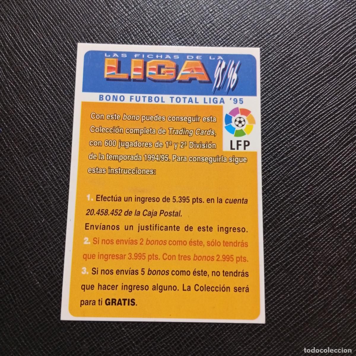 Cromos de Futebol: BONO FUTBOL TOTAL LIGA 95 MUNDICROMO 1995 1996 FICHAS CROMO FUTBOL 95 96 - A190 PG59