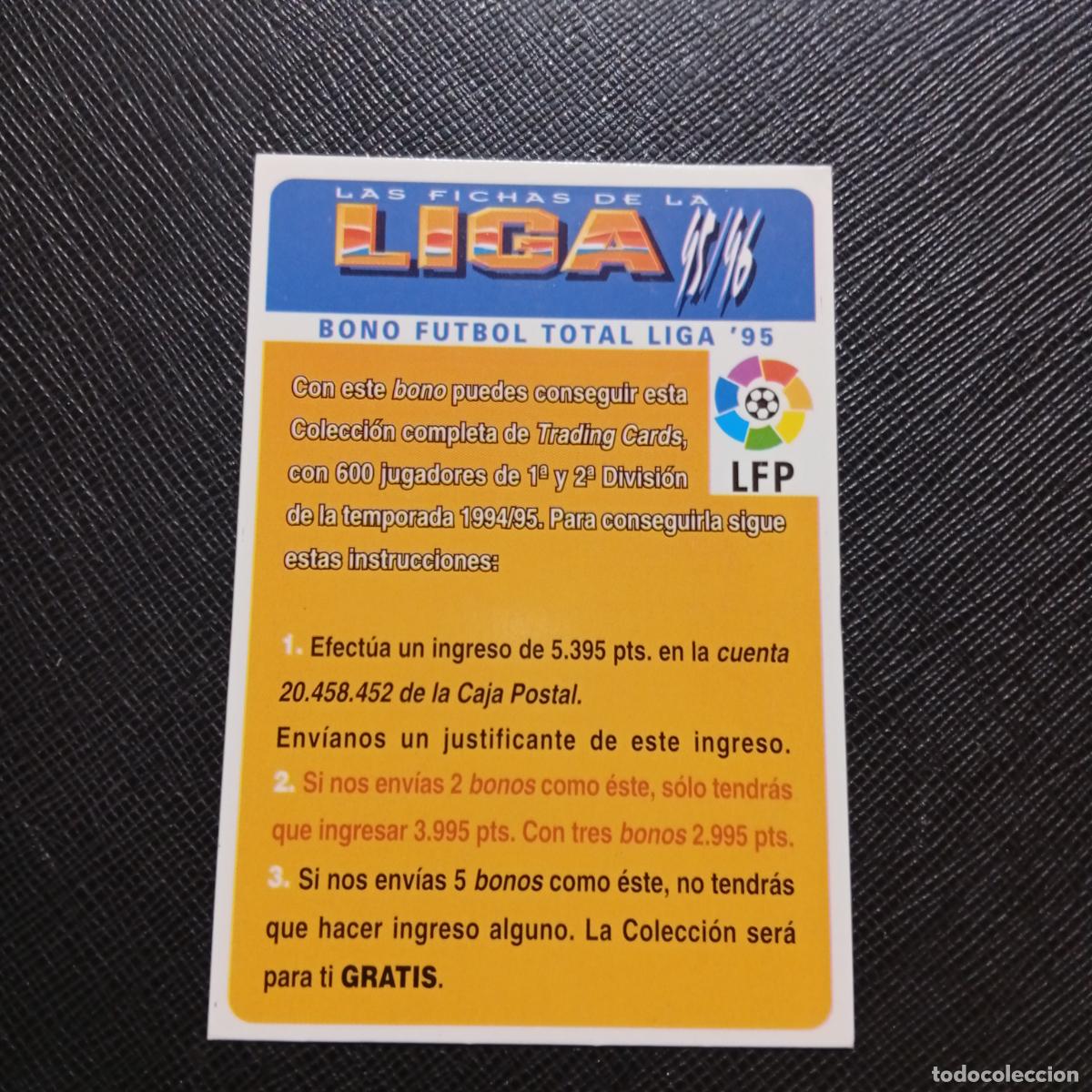 Figurine di Calcio: BONO FUTBOL TOTAL LIGA 95 MUNDICROMO 1995 1996 FICHAS CROMO FUTBOL 95 96 - A190 PG60 B