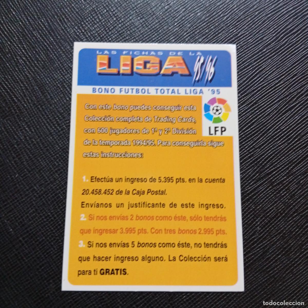 Fu&szlig;ball-Sticker: BONO FUTBOL TOTAL LIGA 95 MUNDICROMO 1995 1996 FICHAS CROMO FUTBOL 95 96 - A190 PG61