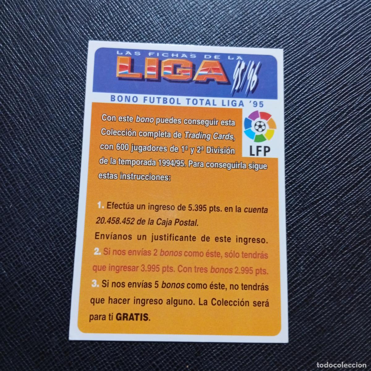 Cartes &agrave; collectionner de Football: BONO FUTBOL TOTAL LIGA 95 MUNDICROMO 1995 1996 FICHAS CROMO FUTBOL 95 96 - A190 PG61 B