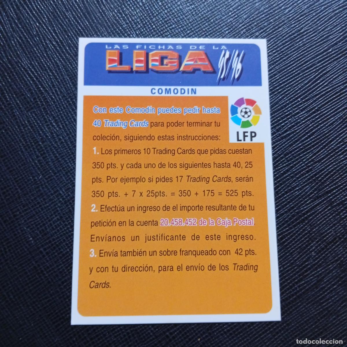 Cromos de f&uacute;tbol: COMODIN MUNDICROMO 1995 1996 FICHAS CROMO FUTBOL 95 96 - A190 PG61