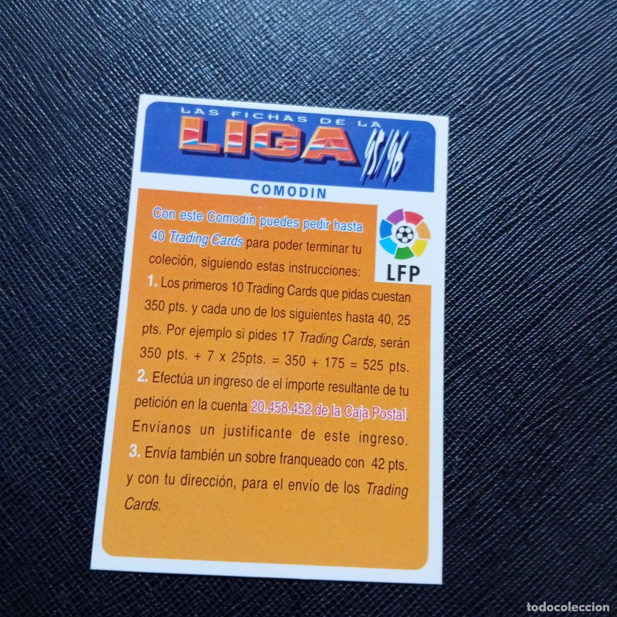 Cromos de f&uacute;tbol: COMODIN MUNDICROMO 1995 1996 FICHAS CROMO FUTBOL 95 96 - A190 PG62 B