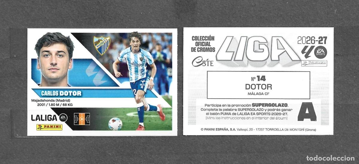 Cromos de f&uacute;tbol: Liga este 26/27 - Dotor - N&ordm; 14 - M&aacute;laga CF