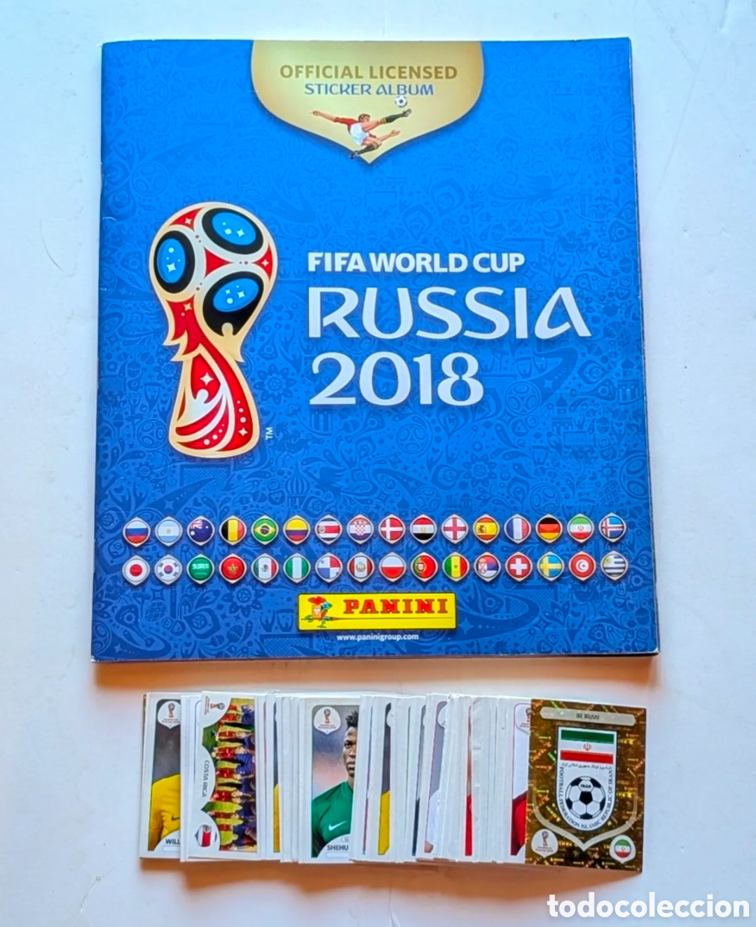Cromos de f&uacute;tbol: Lote cromos F&uacute;tbol FIFA World Cup Russia 2018. Panini. Album plancha vac&iacute;o