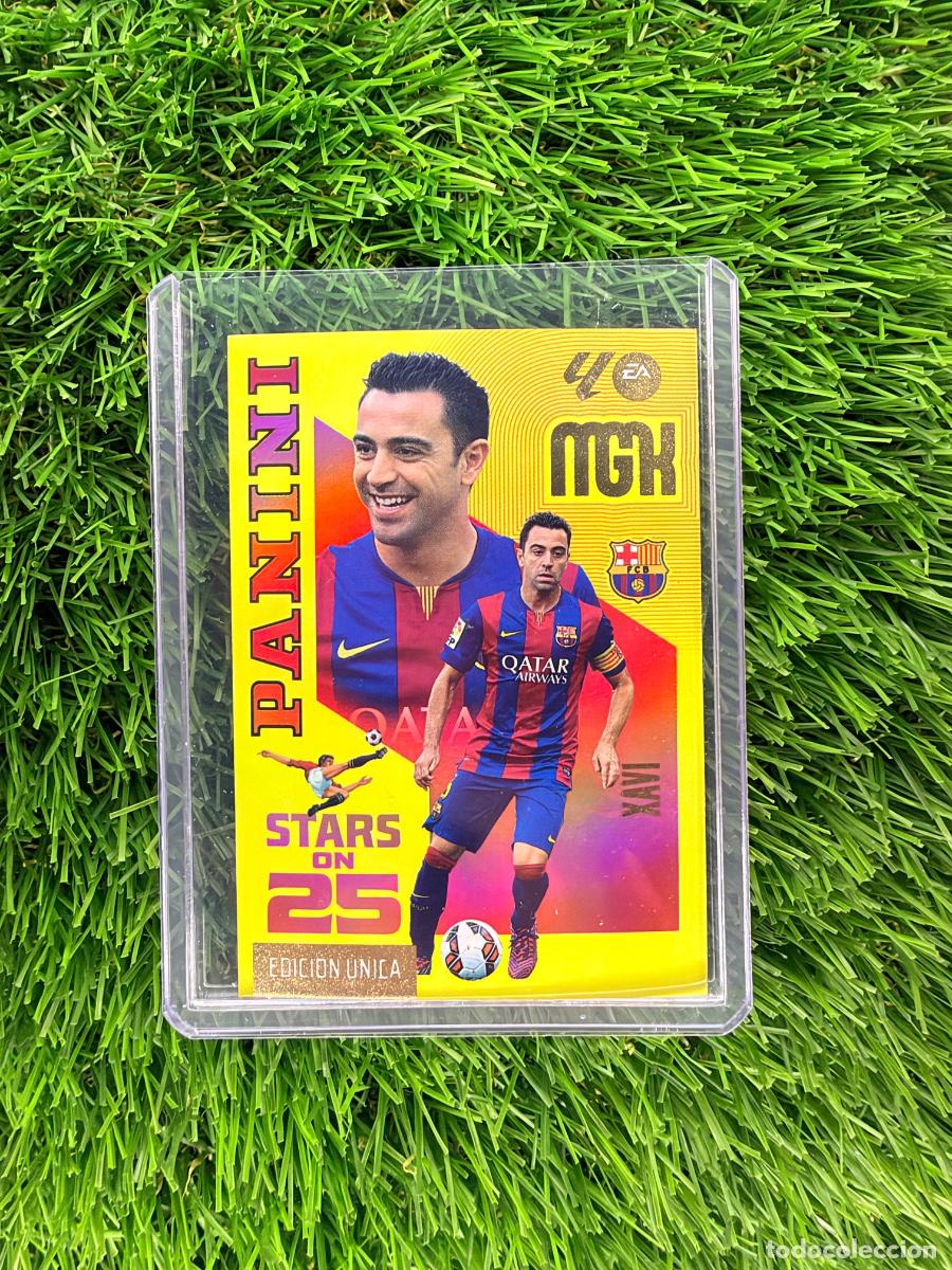 Cromos de f&uacute;tbol: N&ordm; 427 Xavi Stars on 25 FC Barcelona Megacracks 26 27