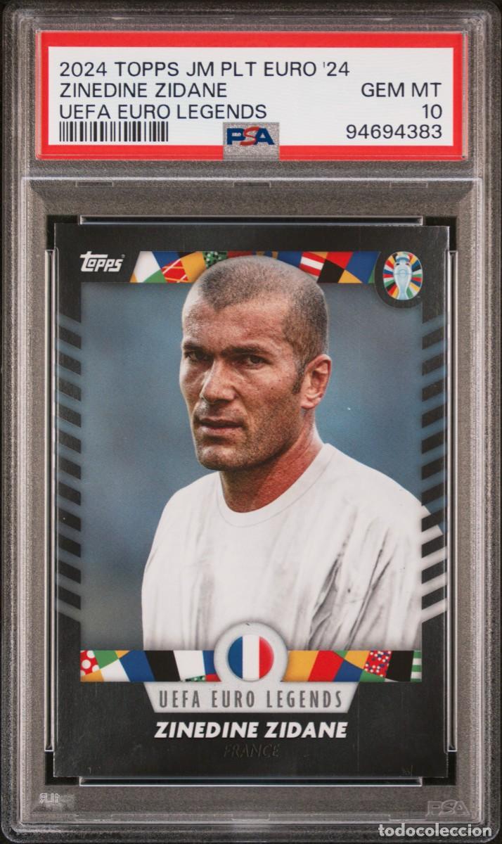 Fu&szlig;ball-Sticker: Zinedine Zidane Francia Topps Plata Euro Legends 2024 Psa 10