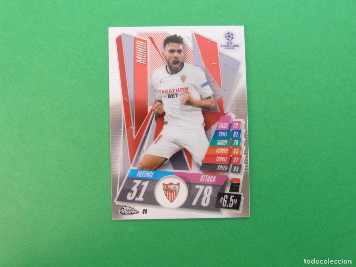 Cromos de f&uacute;tbol: TRADING CARD FUTBOL MUNIR SEVILLA FC N&ordm; 68 CHROME CHAMPIONS LEAGUE MATCH ATTAX 2020-2021/20-21 TOPPS