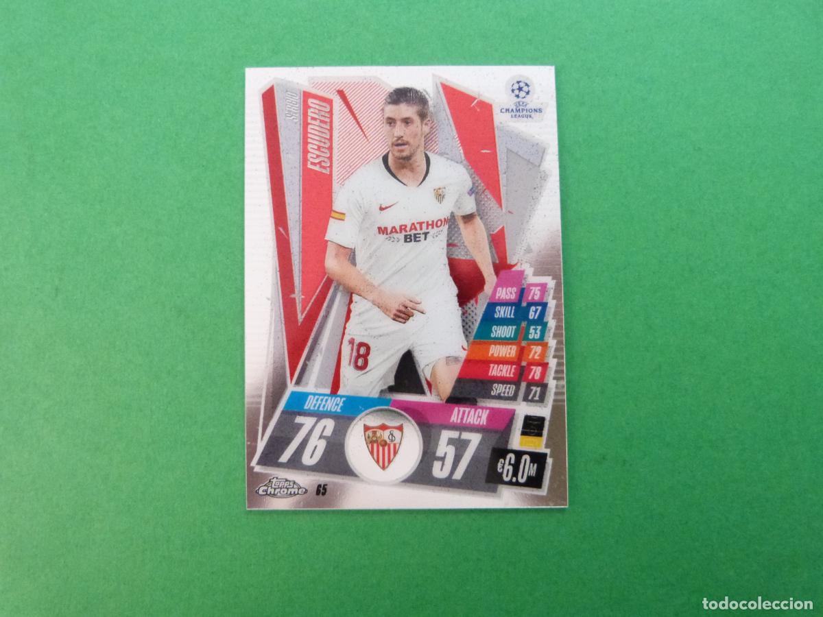 Cromos de f&uacute;tbol: TRADING CARD FUTBOL ESCUDERO SEVILLA N&ordm; 65 CHROME CHAMPIONS LEAGUE MATCH ATTAX 2020-2021/20-21 TOPPS