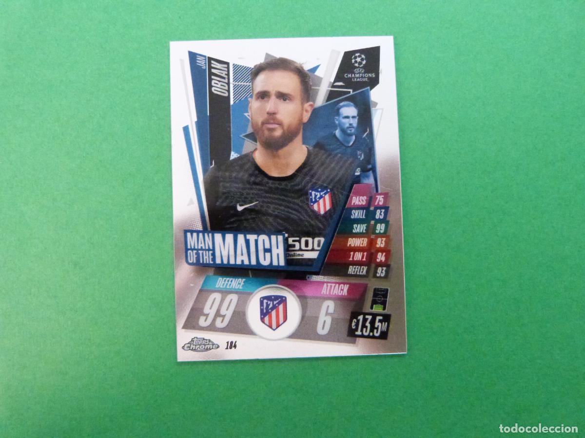 Cartes &agrave; collectionner de Football: TRADING CARD FUTBOL OBLAK ATLETICO DE MADRID 184 CHROME CHAMPIONS LEAGUE MATCH ATTAX 2020-2021/20-21