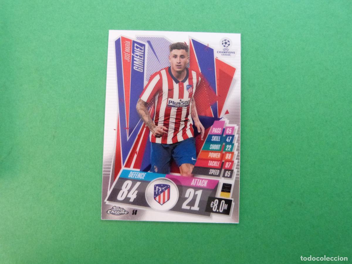Cromos de f&uacute;tbol: TRADING CARD FUTBOL GIMENEZ ATLETICO MADRID 58 CHROME CHAMPIONS LEAGUE MATCH ATTAX 2020-2021/20-21