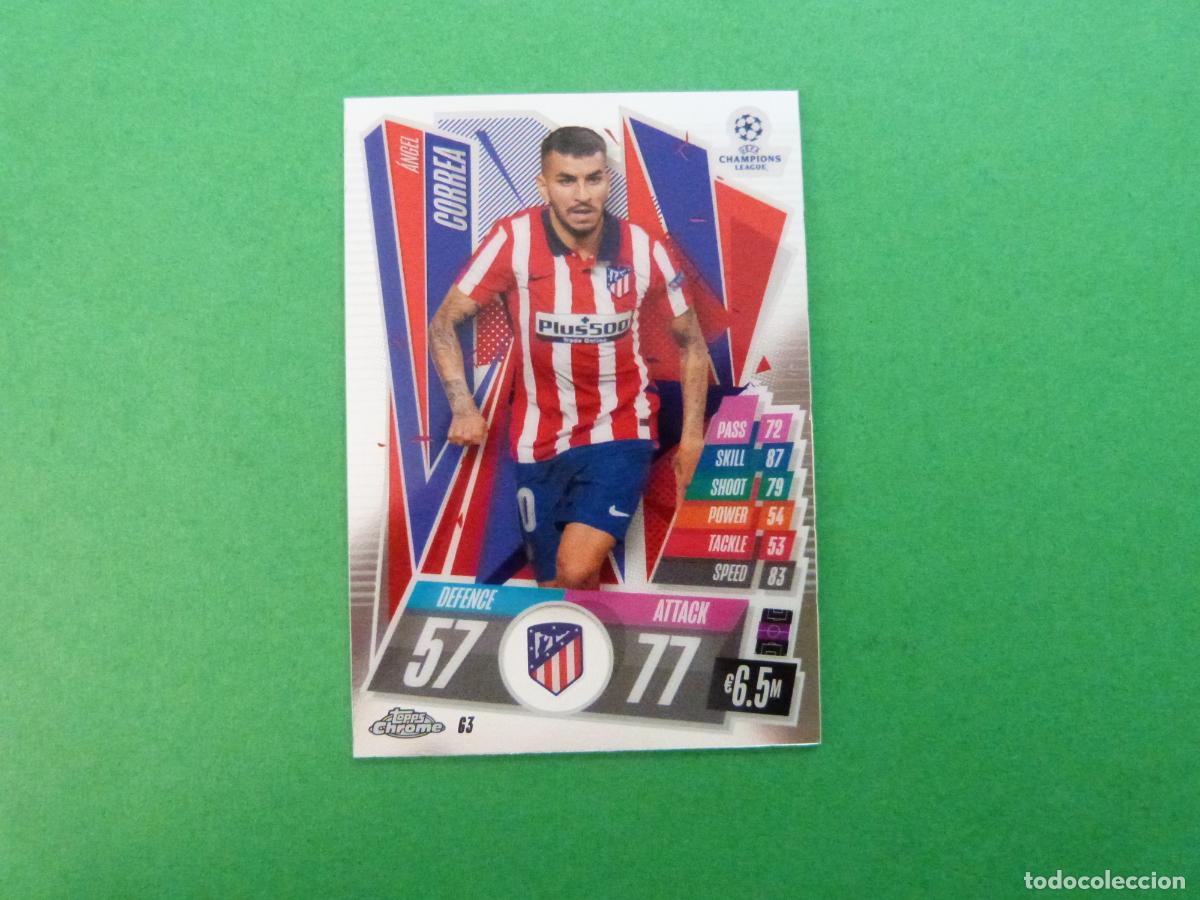 Cromos de f&uacute;tbol: TRADING CARD FUTBOL CORREA ATLETICO DE MADRID 63 CHROME CHAMPIONS LEAGUE MATCH ATTAX 2020-2021/20-21