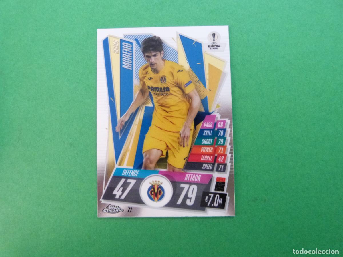 Cromos de f&uacute;tbol: TRADING CARD FUTBOL MORENO VILLARREAL N&ordm; 71 CHROME CHAMPIONS LEAGUE MATCH ATTAX TOPPS2020-2021/20-21