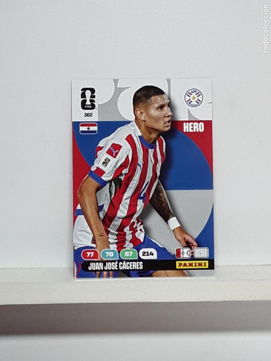 Cromos de f&uacute;tbol: ADRENALYN MUNDIAL 2026 WORLD CUP 26 ALBUM PANINI N 362 PARAGUAY JUAN JOSE CACERES