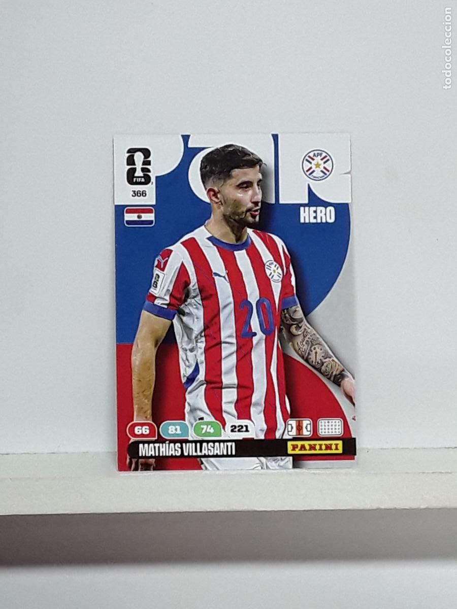 Cromos de f&uacute;tbol: ADRENALYN MUNDIAL 2026 WORLD CUP 26 ALBUM PANINI N 366 PARAGUAY MATHIAS VILLASANTI
