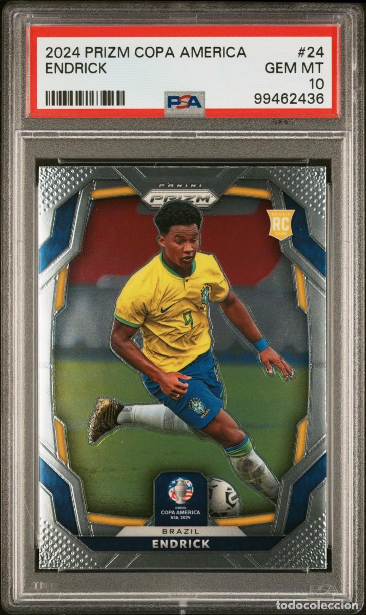 Cromos de f&uacute;tbol: Endrick #24 Brasil Panini Prizm Copa America 2024 Psa 10