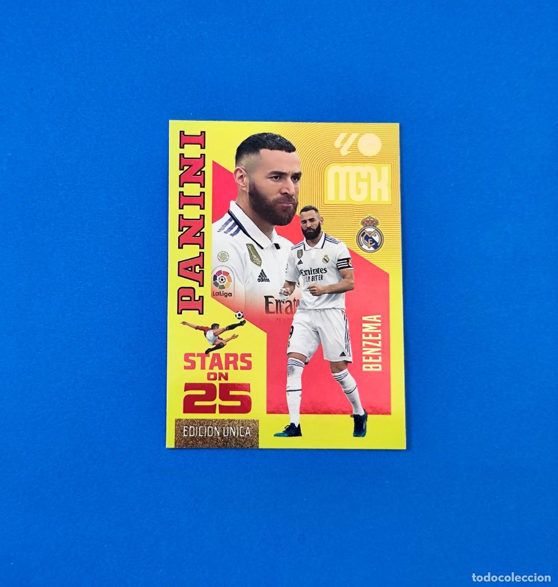 Cromos de f&uacute;tbol: Megacracks 2026 2027 / 26 27 STARS ON 25 Edici&oacute;n &Uacute;nica Benzema Real Madrid