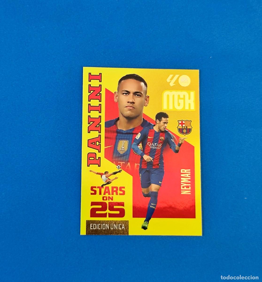 Cromos de f&uacute;tbol: Megacracks 2026 2027 / 26 27 STARS ON 25 Edici&oacute;n &Uacute;nica Neymar Barcelona