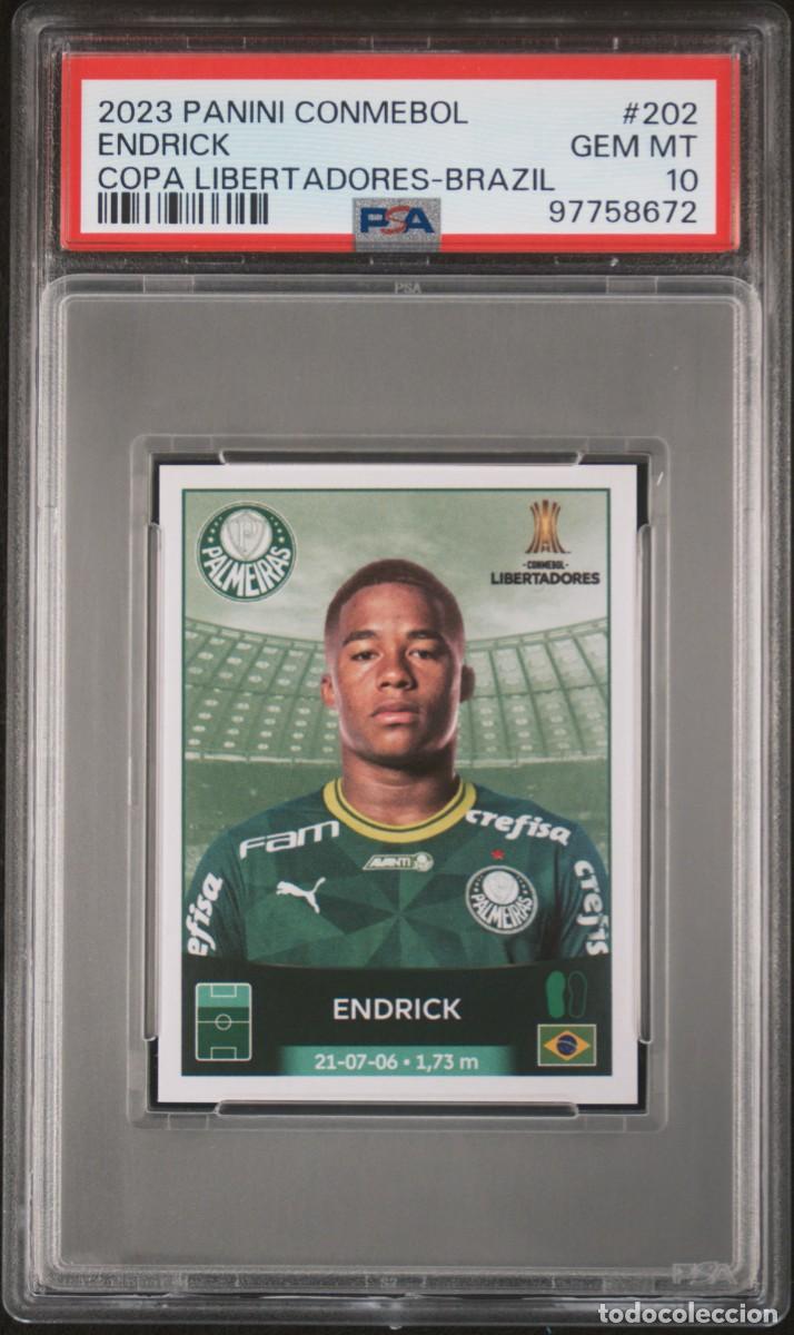 Cromos de f&uacute;tbol: Rookie Endrick #14 Palmeiras Panini Conmebol Copa Libertadores 2023 Psa 10