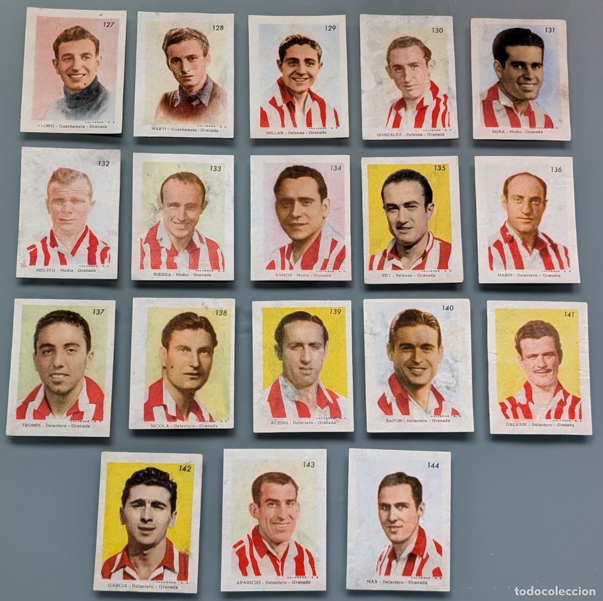 Cromos de f&uacute;tbol: RARO LOTE 18 CROMOS COMPLETO GRANADA RARE COMPLETE SET CARDS 1944 1945 FOOTBALL GRANADA ANDALUCIA