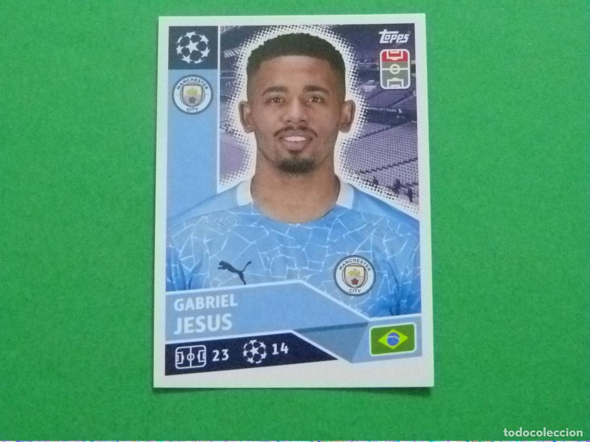 Cromos de f&uacute;tbol: CROMO FUTBOL GABRIEL JESUS MANCHESTER CITY SIN PEGAR N&ordm; 16 CHAMPIONS LEAGUE 2020-2021/20-21 TOPPS