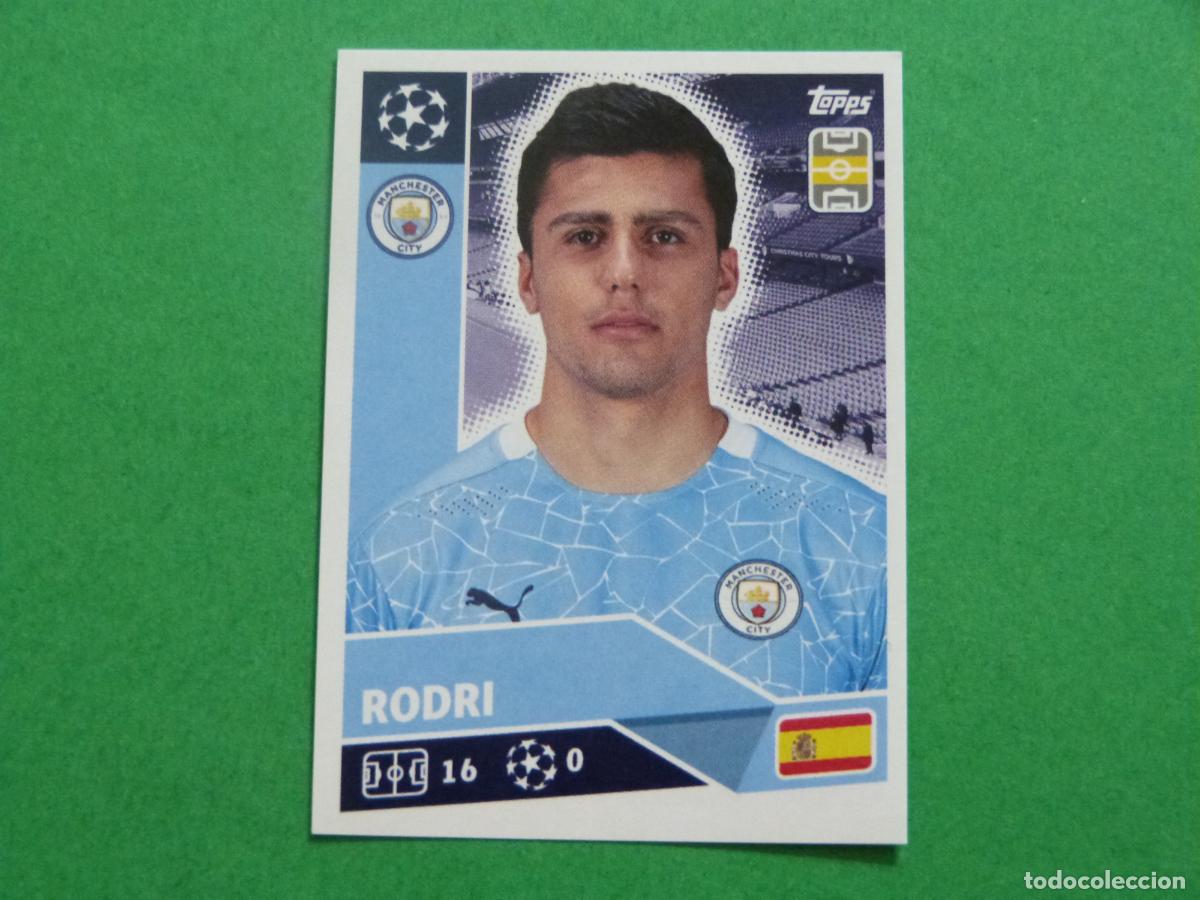 Cromos de f&uacute;tbol: CROMO FUTBOL RODRI MANCHESTER CITY SIN PEGAR N&ordm; 9 CHAMPIONS LEAGUE 2020-2021/20-21 TOPPS