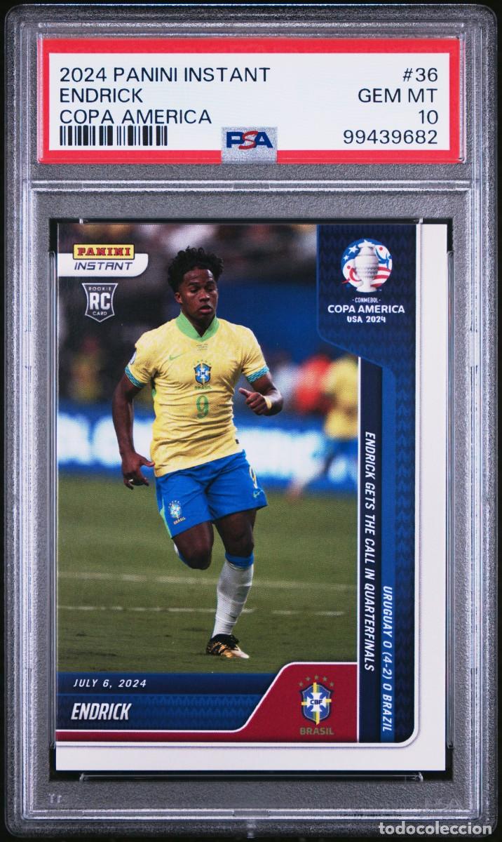 Cromos de f&uacute;tbol: Rookie Endrick #36 Brasil Panini Instant Copa America 2024 Psa 10